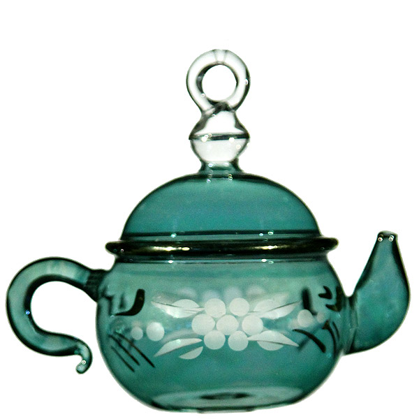 Egyptian Museum: Teapot Ornament, Green, available at Glass Market, Corning Museum